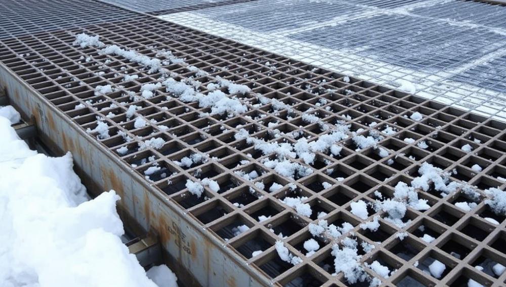 Особенности монтажа решетчатых настилов в морозы