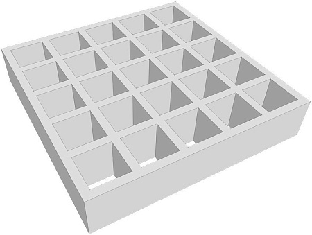 Композитный настил FD-FR, 4040х1522 мм, ячейка 38х38 мм, изофталевая полиэфирная смола, цвет RAL-7035 Композитный настил FD-FR, 4040х1522 мм, ячейка 38х38 мм, изофталевая полиэфирная смола, цвет RAL-7035